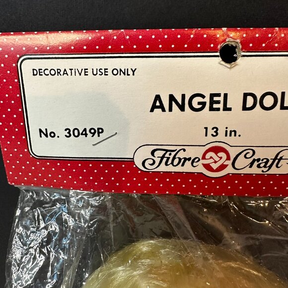 Fibre Craft Angel Doll 13" – Vintage Blonde, Sleepy Eyes #3049P-01 New Old Stock - Picture 7 of 8